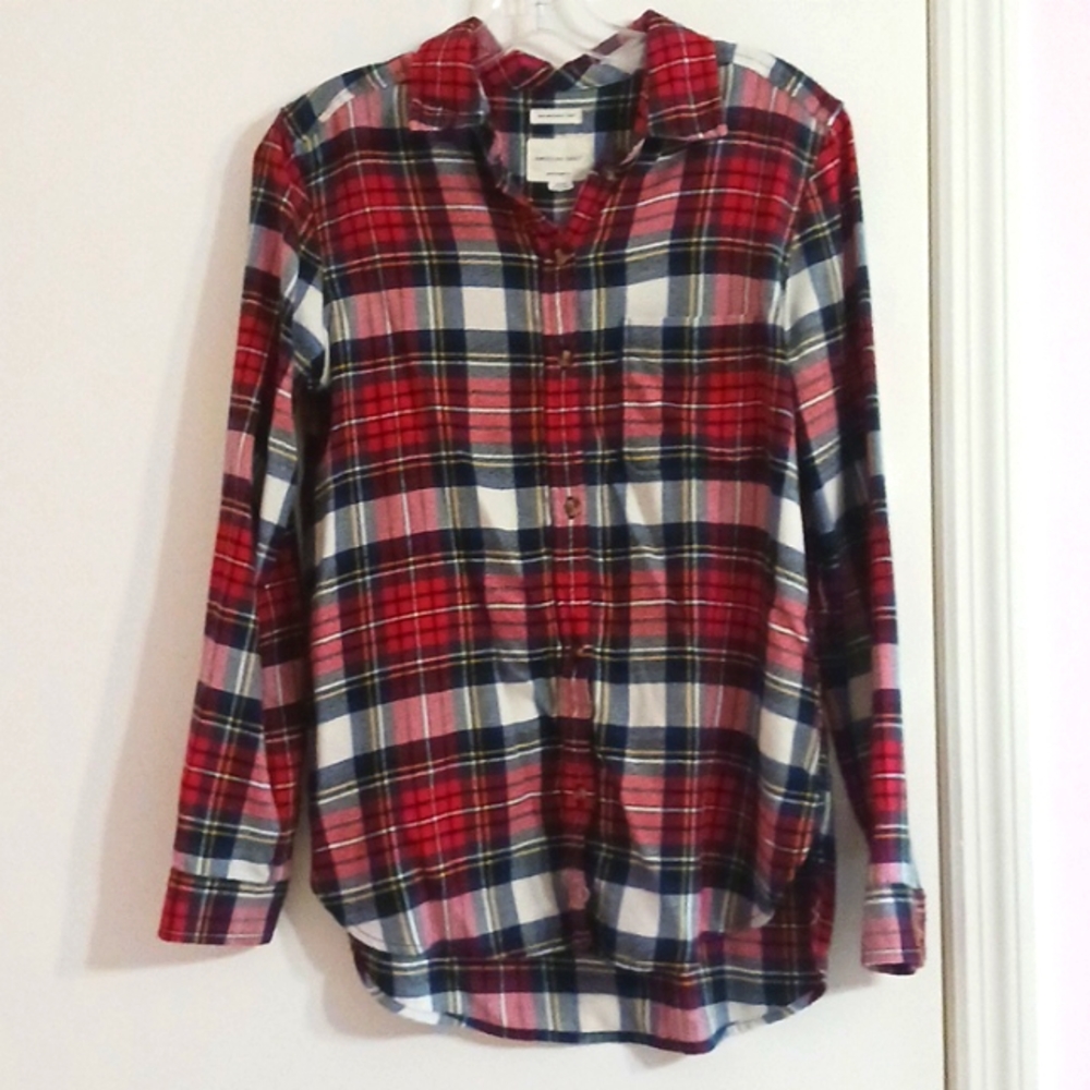 American eagle multicolored flannel size small